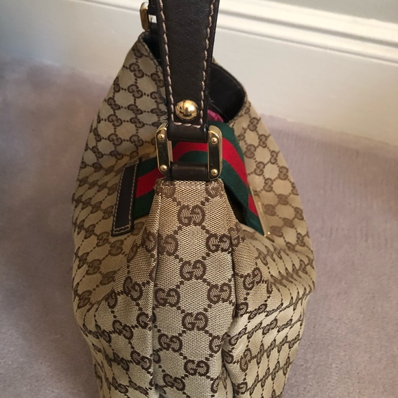 **Authentic Vintage**  GUCCI Logo Web Hobo Bag - Picture 3 of 8